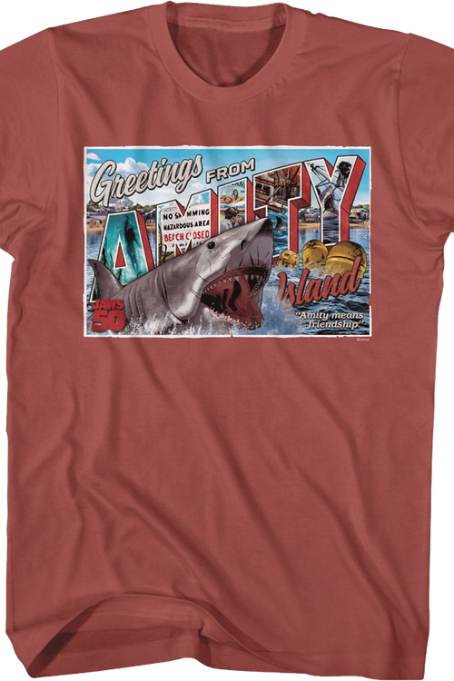 50th Anniversary Postcard Jaws T-Shirt