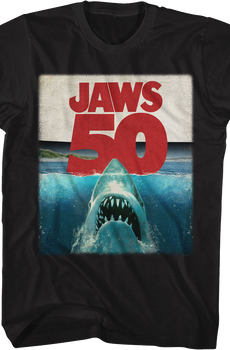 50th Anniversary Poster Jaws T-Shirt