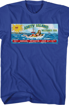 Amity Island 50th Annual Regatta Billboard Jaws T-Shirt