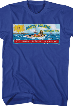 Amity Island 50th Annual Regatta Billboard Jaws T-Shirt