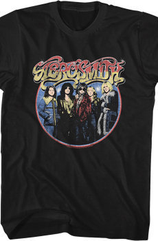 Band Photo Circle Aerosmith T-Shirt