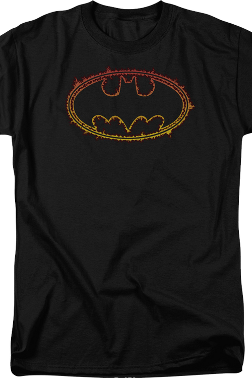 Batman Logo On Fire DC Comics T-Shirt