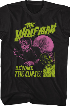 Beware The Curse Wolf Man T-Shirt