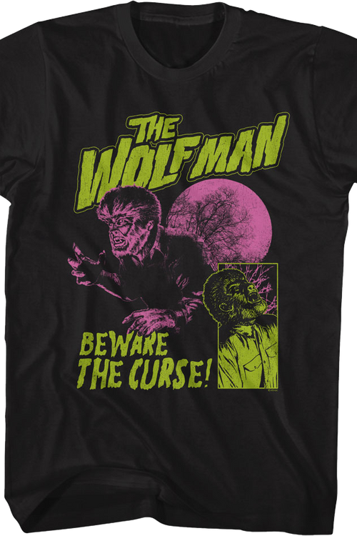 Beware The Curse Wolf Man T-Shirt