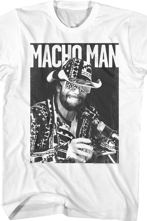 Black and White Macho Man Randy Savage T-Shirt