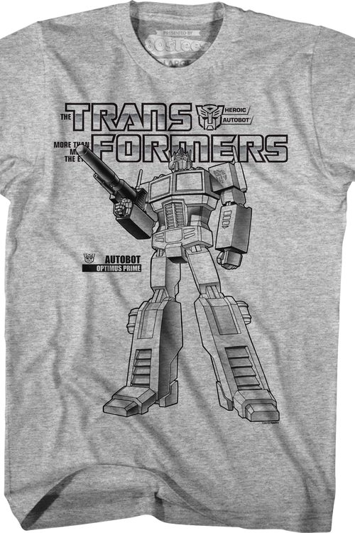 Black and White Optimus Prime Transformers T-Shirt