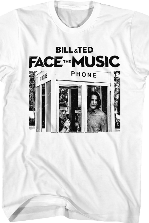 Black and White Phone Booth Bill and Ted Face the Music T-Shirt