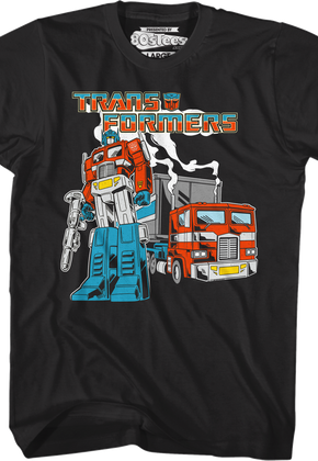 Black Retro Optimus Prime Transformers T-Shirt