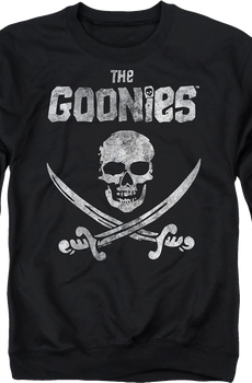 Black Vintage Skull & Crossed Swords Goonies Sweatshirt