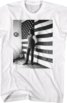 Black & White American Flag Jerry Garcia T-Shirt