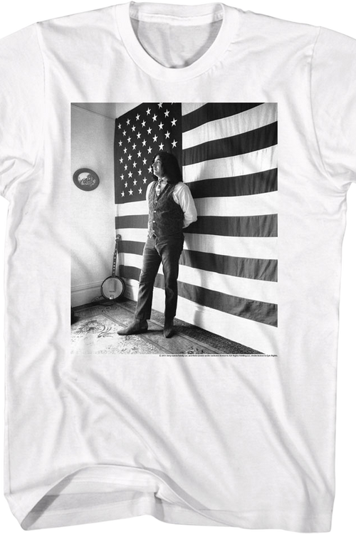 Black & White American Flag Jerry Garcia T-Shirt