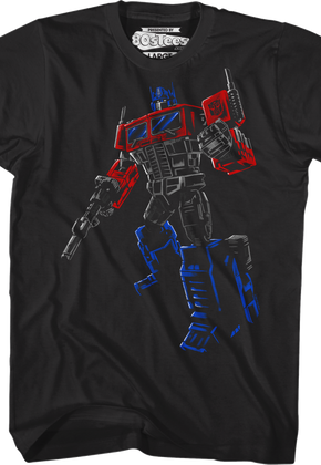 Brush Stroked Optimus Prime Transformers T-Shirt
