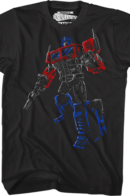 Brush Stroked Optimus Prime Transformers T-Shirt