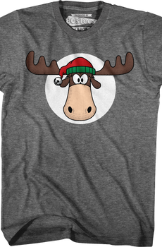 Moose Head With Santa Claus Hat Christmas Vacation T-Shirt