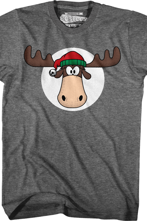 Moose Head With Santa Claus Hat Christmas Vacation T-Shirt