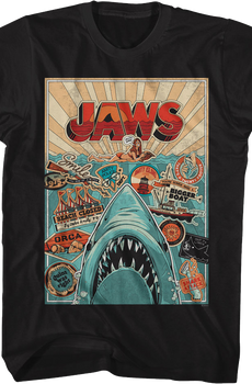 Collage Poster Jaws T-Shirt