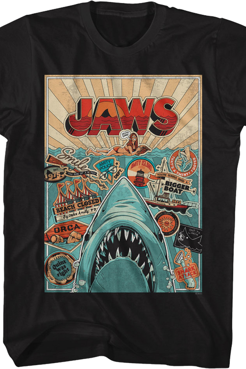 Collage Poster Jaws T-Shirt