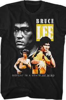 Defeat Is A State Of Mind Collage Bruce Lee T-Shirt