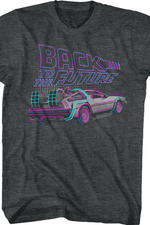 DeLorean Neon Outline Back To The Future T-Shirt