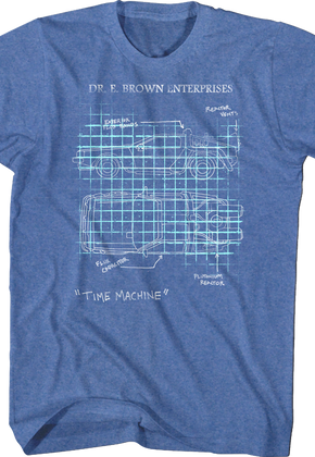 Delorean Schematic Back To The Future T-Shirt