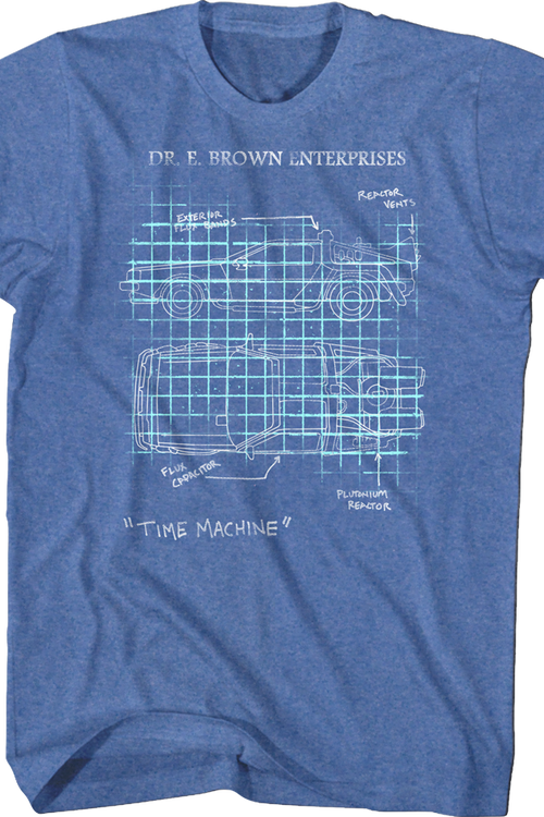 Delorean Schematic Back To The Future T-Shirt