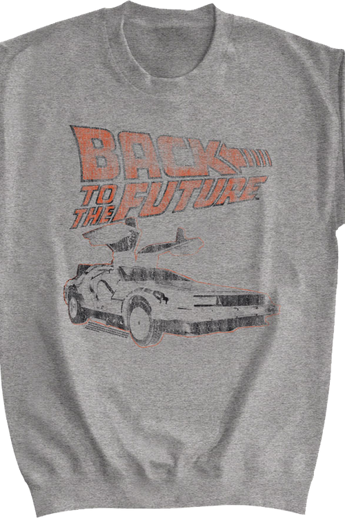 Distressed Logo And DeLorean Back To The Future Sweatshirt