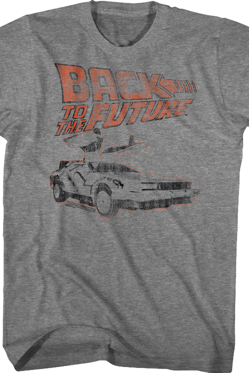 Distressed Logo And DeLorean Back To The Future T-Shirt