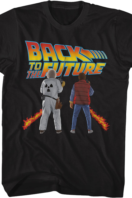 Doc & Marty Fire Tracks Back To The Future T-Shirt