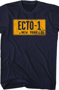 Ecto-1 License Plate Real Ghostbusters T-Shirt