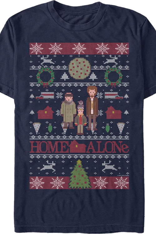 Faux Ugly Christmas Sweater Home Alone T-Shirt