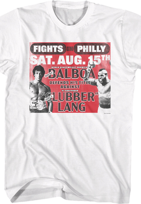 Fights In Philly Rocky Balboa vs Clubber Lang Rocky T-Shirt