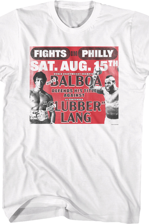 Fights In Philly Rocky Balboa vs Clubber Lang Rocky T-Shirt