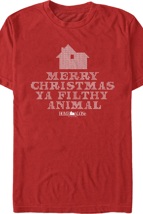 Filthy Animal Faux Ugly Knit Christmas Sweater Home Alone T-Shirt