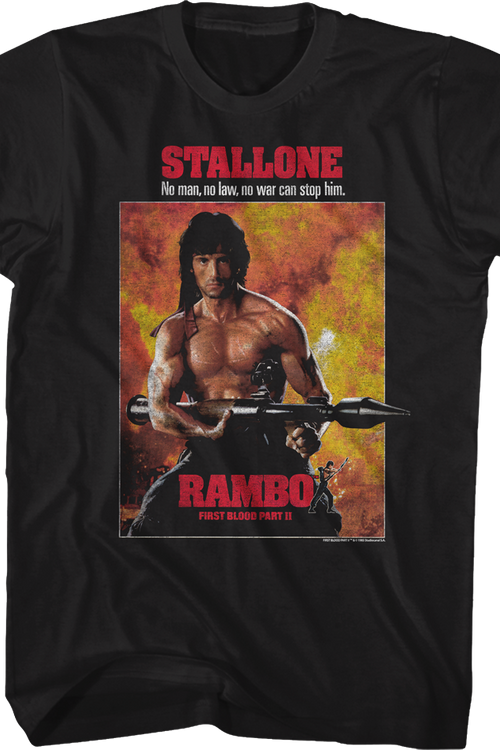 First Blood Part II Poster Rambo T-Shirt