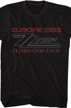 Front & Back Europe 1983 Eliminator Tour ZZ Top T-Shirt