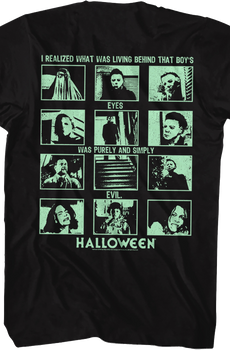 Front & Back Evil Collage Halloween T-Shirt