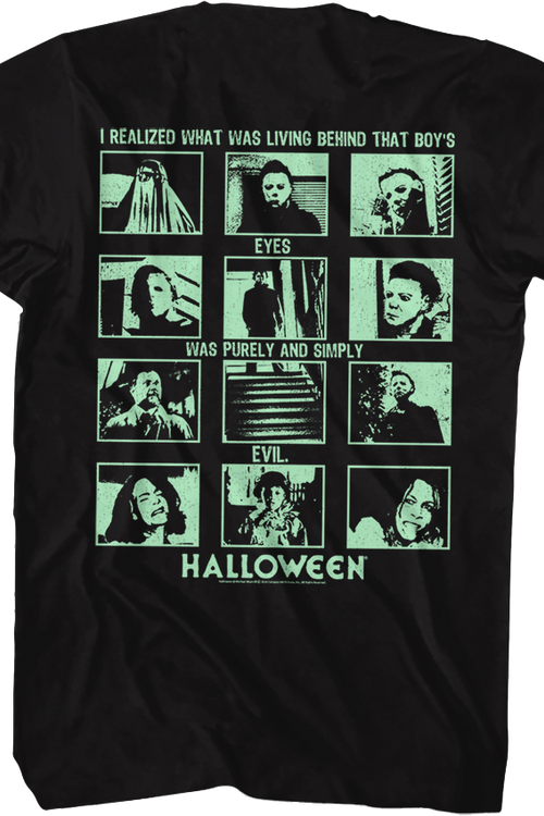 Front & Back Evil Collage Halloween T-Shirt