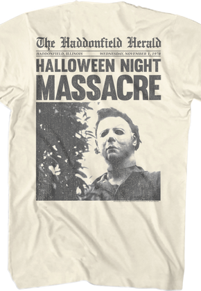 Front & Back Michael Myers Headline Halloween T-Shirt