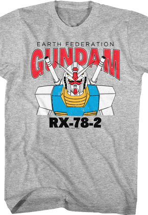 Gray Heather Earth Federation Gundam T-Shirt