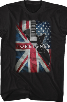 Guitar Wrapped In Flags Foreigner T-Shirt