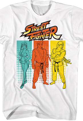 Halftone Rectangles Street Fighter T-Shirt