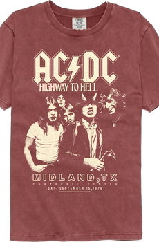 Highway To Hell Chaparrel Center ACDC Comfort Colors Brand T-Shirt