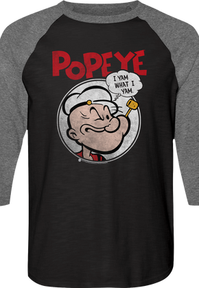 I Yam What I Yam Popeye Raglan Baseball Shirt