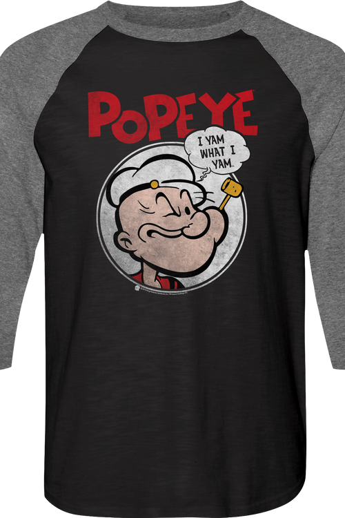 I Yam What I Yam Popeye Raglan Baseball Shirt