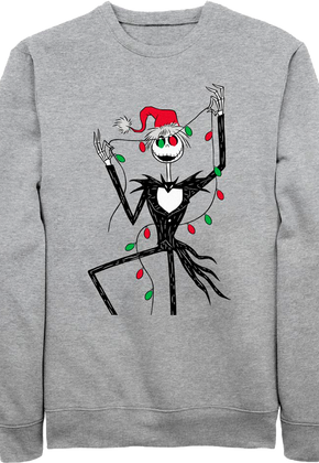 Jack Skellington Lights Nightmare Before Christmas Sweatshirt