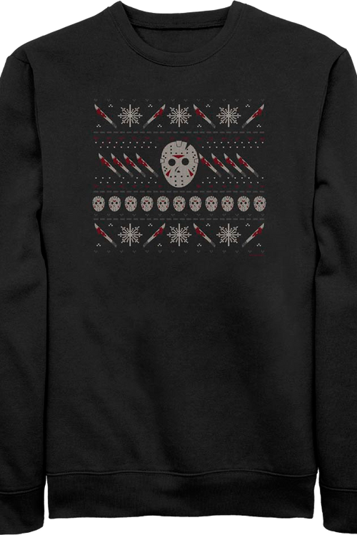 Jason Faux Ugly Christmas Sweater Friday the 13th Sweatshirt