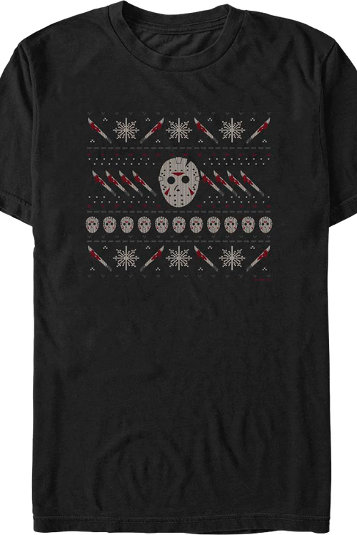 Jason Faux Ugly Christmas Sweater Friday the 13th T-Shirt