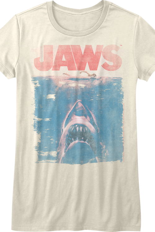 Womens Distressed Movie Poster Jaws Shirt