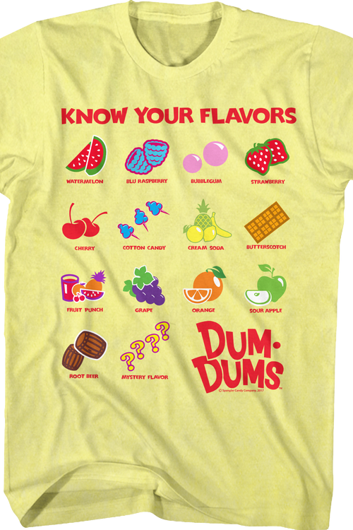 Know Your Flavors Dum-Dums T-Shirt