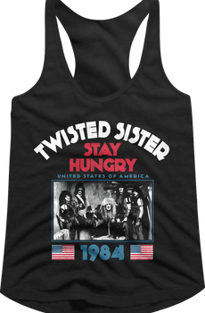 Ladies 1984 Stay Hungry Tour Twisted Sister Racerback Tank Top